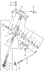 Lower Steering Diagram and Parts List for 1861 821060-836000-140671100-142663100 Cub Cadet Lawn Tractor